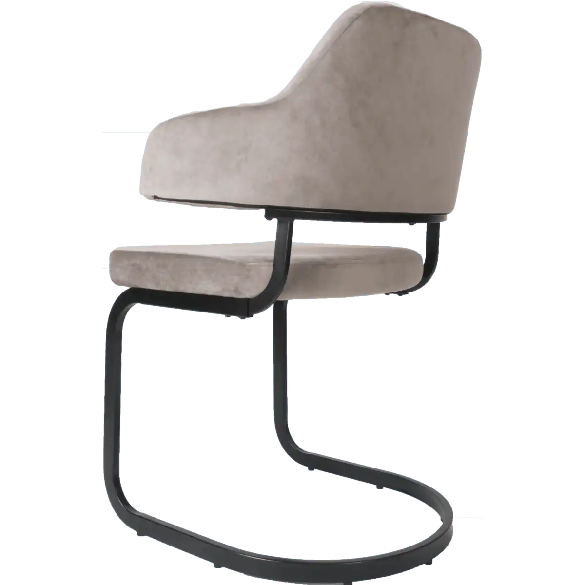 Esszimmerstuhl Fox Velvet Taupe Samt mir Rückenlehne - HomeDesign Knaus