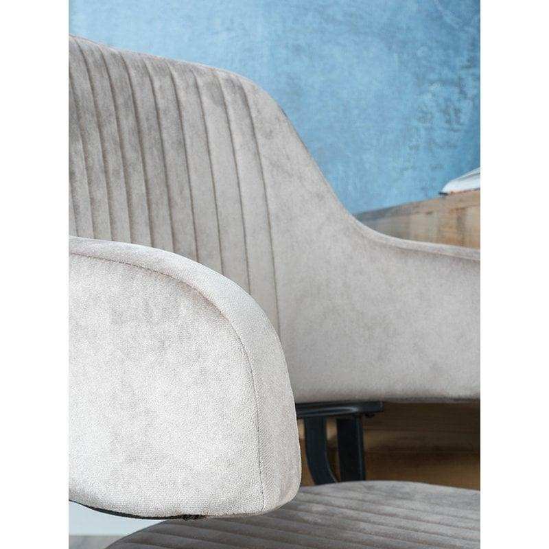 Esszimmerstuhl Fox Velvet Taupe Samt mir Rückenlehne - HomeDesign Knaus