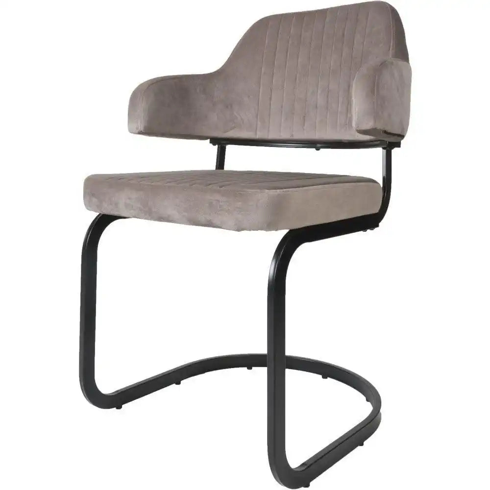 Esszimmerstuhl Fox Velvet Taupe Samt mir Rückenlehne - HomeDesign Knaus