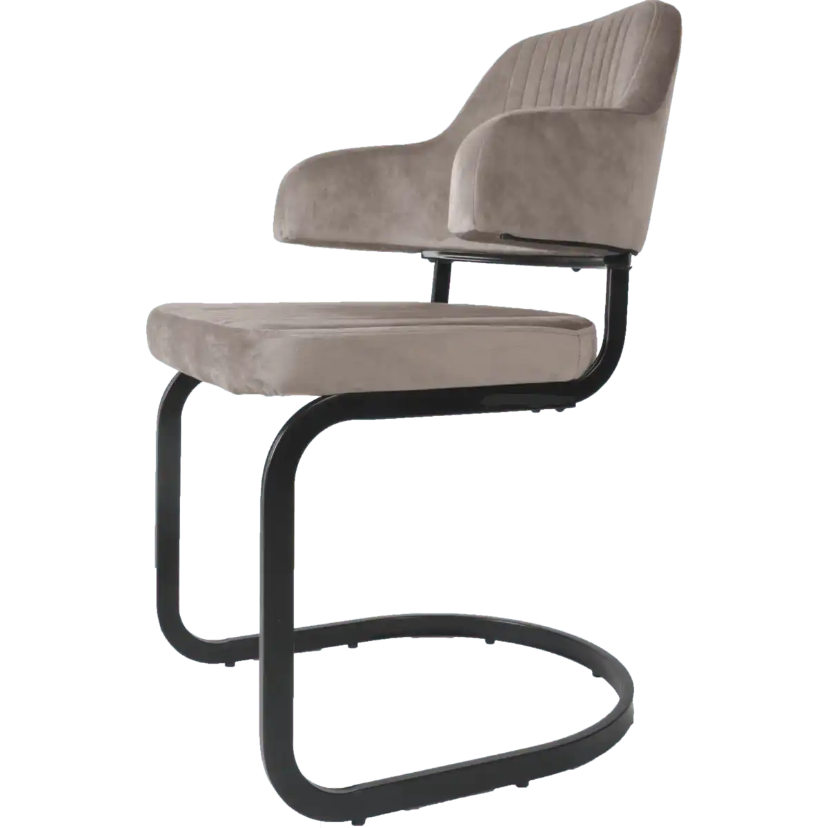 Esszimmerstuhl Fox Velvet Taupe Samt mir Rückenlehne - HomeDesign Knaus