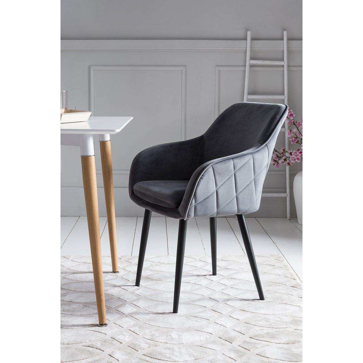 Esszimmerstuhl grau Samt - HomeDesign Knaus