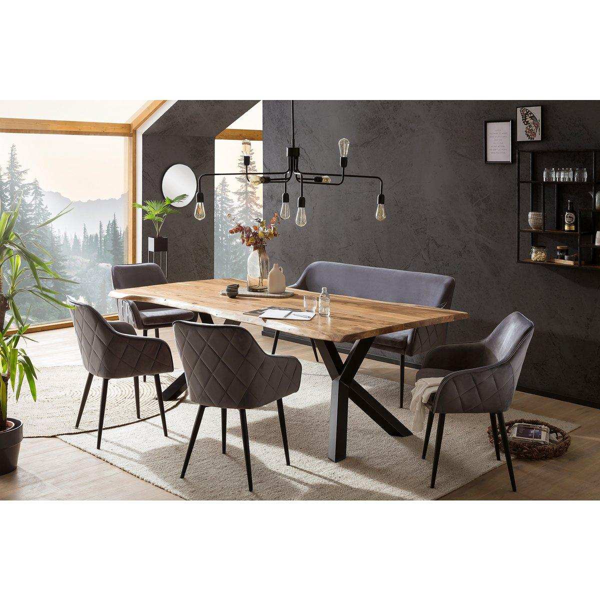 Esszimmerstuhl grau Samt - HomeDesign Knaus