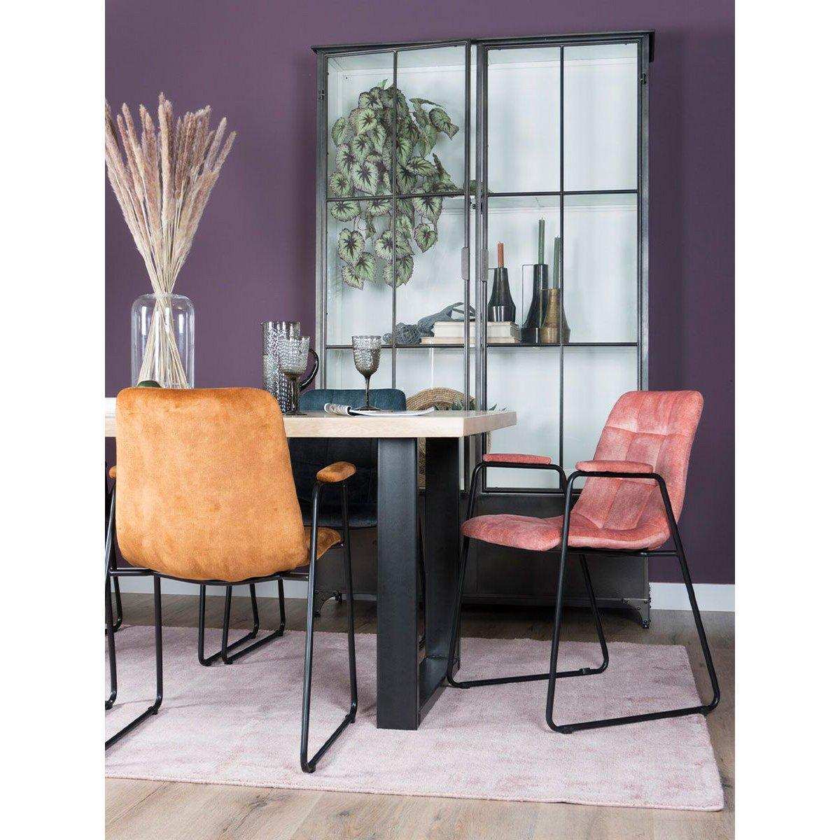 Esszimmerstuhl Maxime Samt mit Armlehne Robust - HomeDesign Knaus