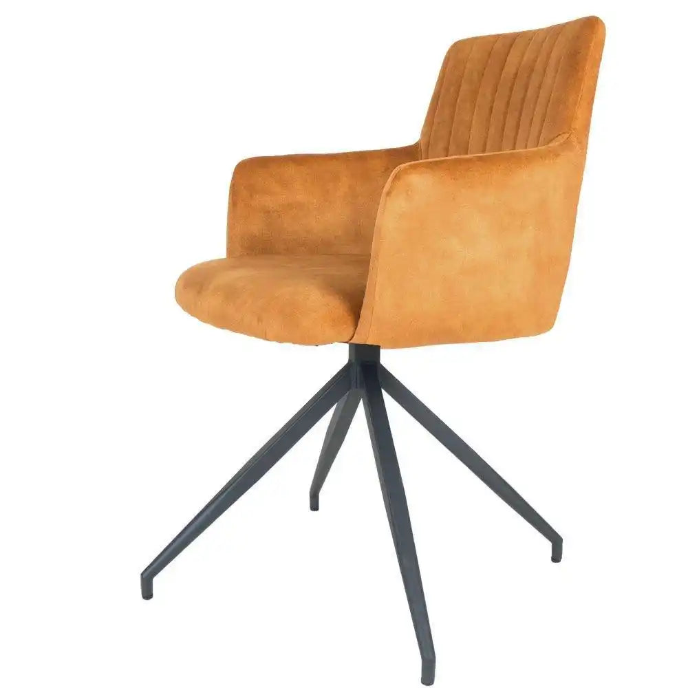 Esszimmerstuhl mit Armlehne Jasper Samt 360-Grad-Drehfunktion - HomeDesign Knaus