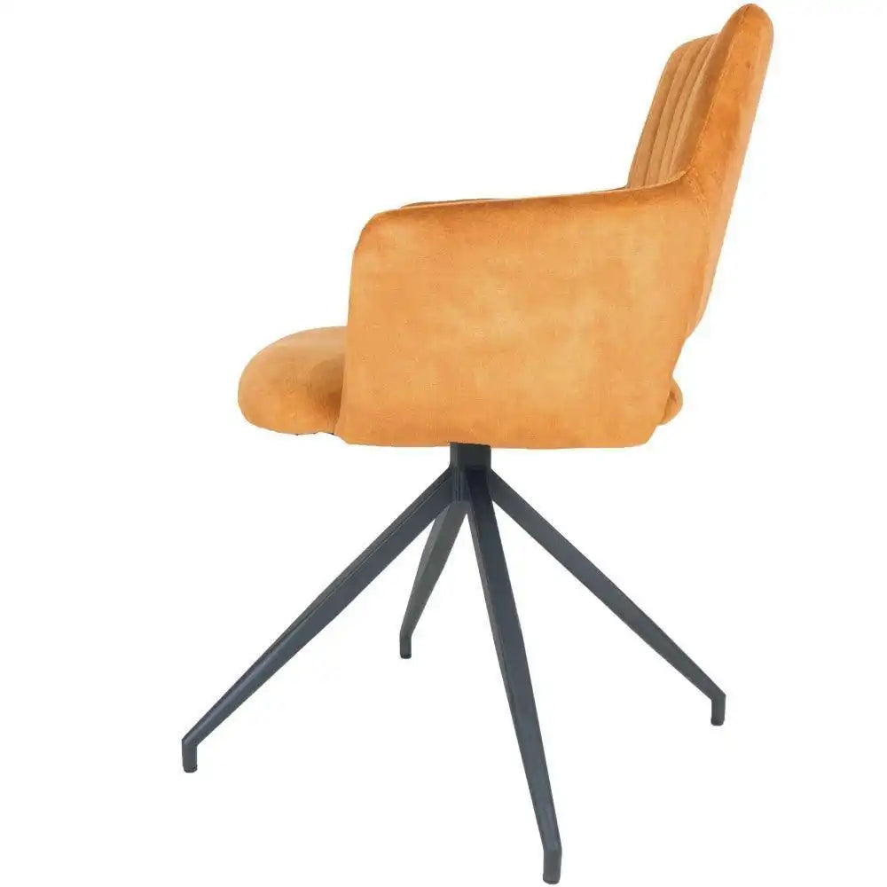 Esszimmerstuhl mit Armlehne Jasper Samt 360-Grad-Drehfunktion - HomeDesign Knaus