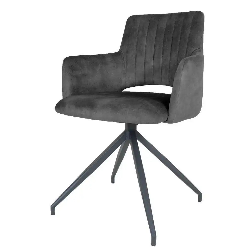 Esszimmerstuhl Samt Jaspis synthetischen Stoff 360 Grad drehbar - HomeDesign Knaus