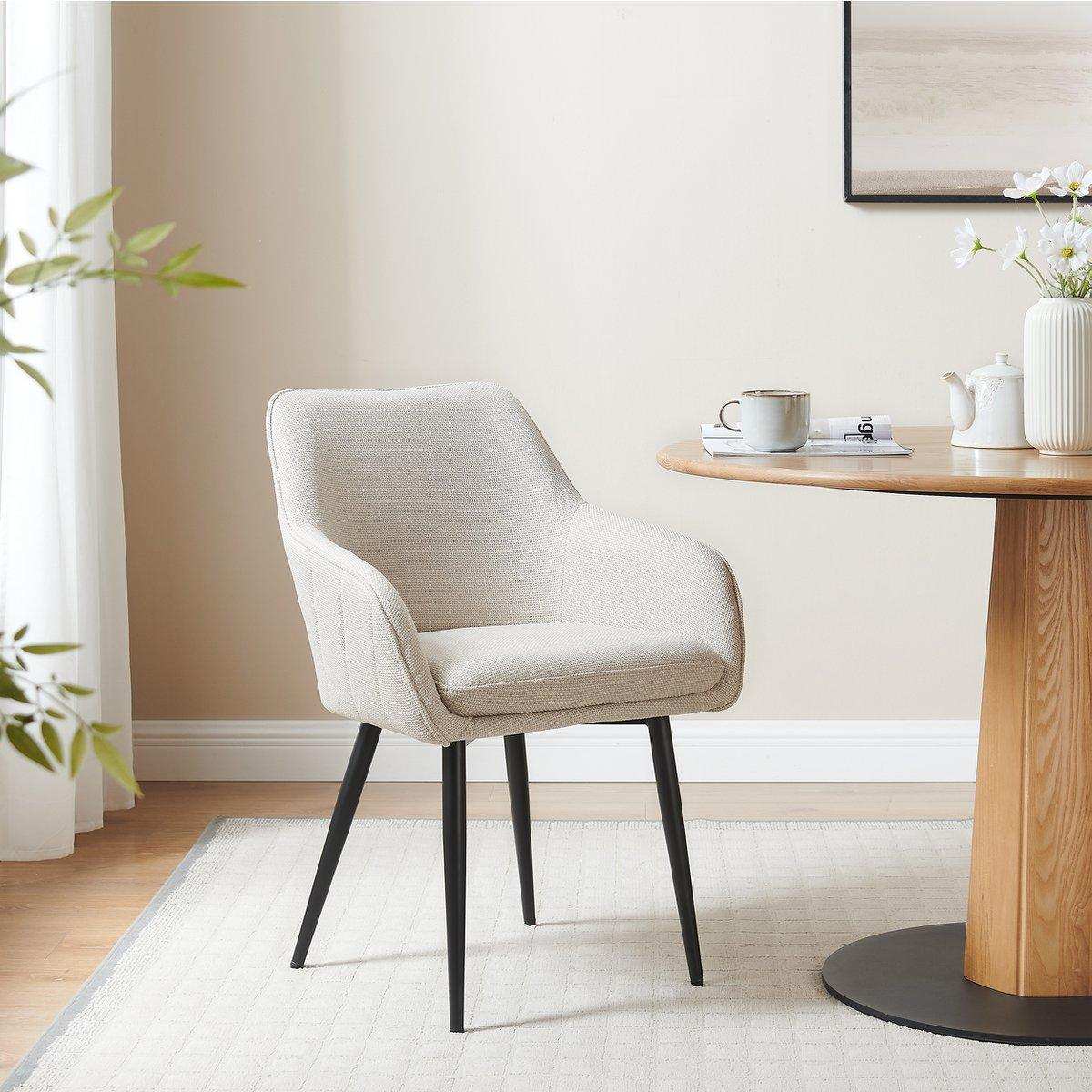 Esszimmerstuhl Strukturstoff Beige - HomeDesign Knaus