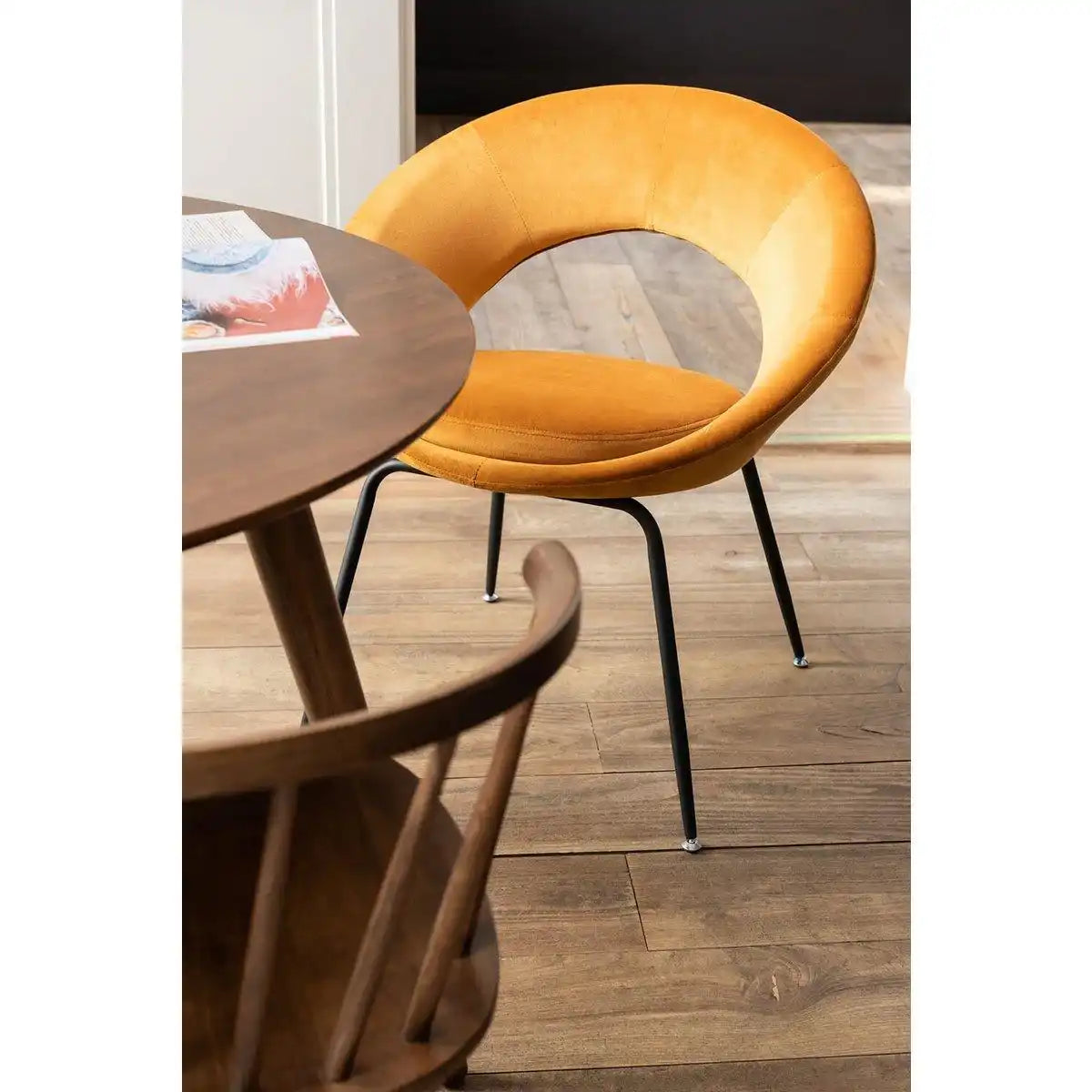 Esszimmerstuhl Stuhl Rund Metall/Textil - HomeDesign Knaus