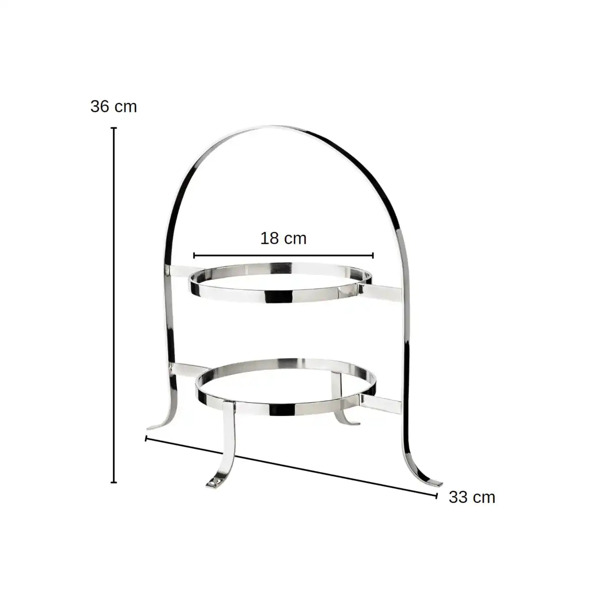 Etagere Sina (Höhe 33 cm), gehämmert, für 2 Teller Ø 20 bis 28 cm, schwerversilbert - HomeDesign Knaus