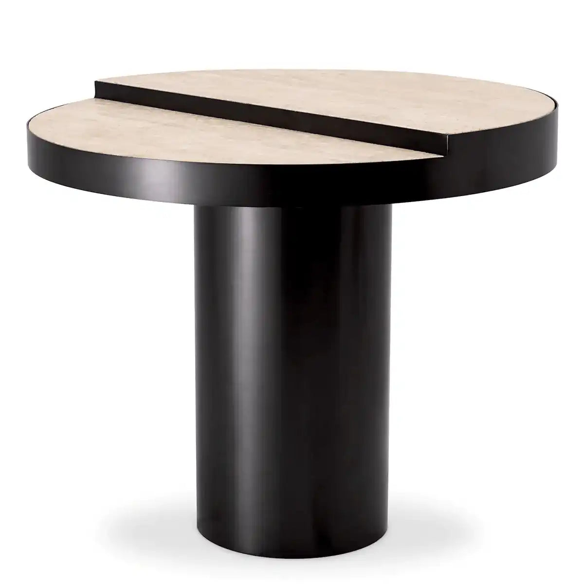 Excelsior Beistelltisch Bronze Finish Travertin Handarbeit - HomeDesign Knaus