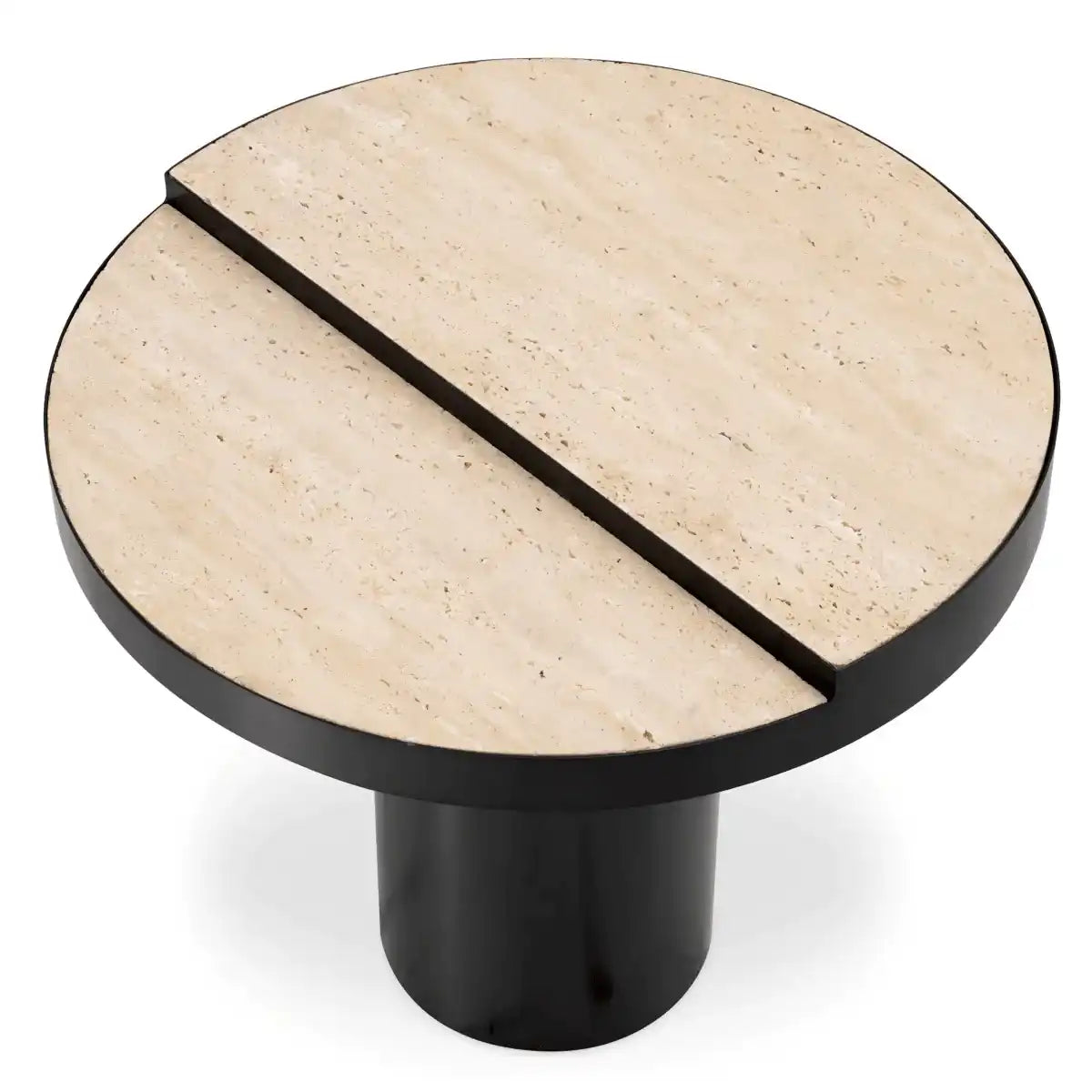 Excelsior Beistelltisch Bronze Finish Travertin Handarbeit - HomeDesign Knaus