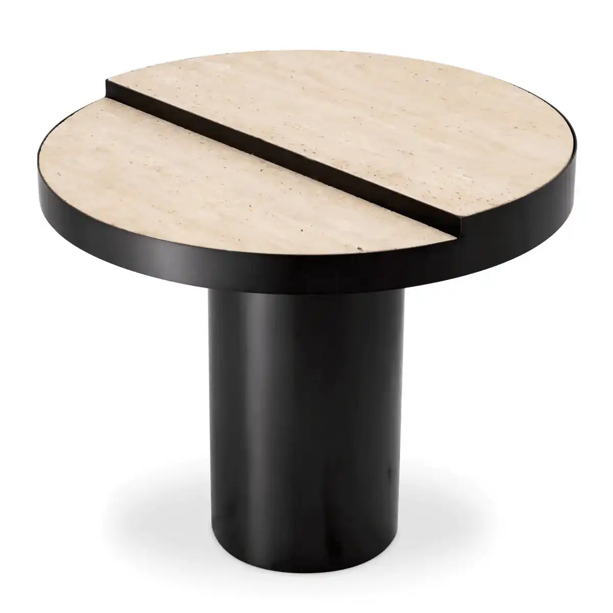 Excelsior Beistelltisch Bronze Finish Travertin Handarbeit - HomeDesign Knaus