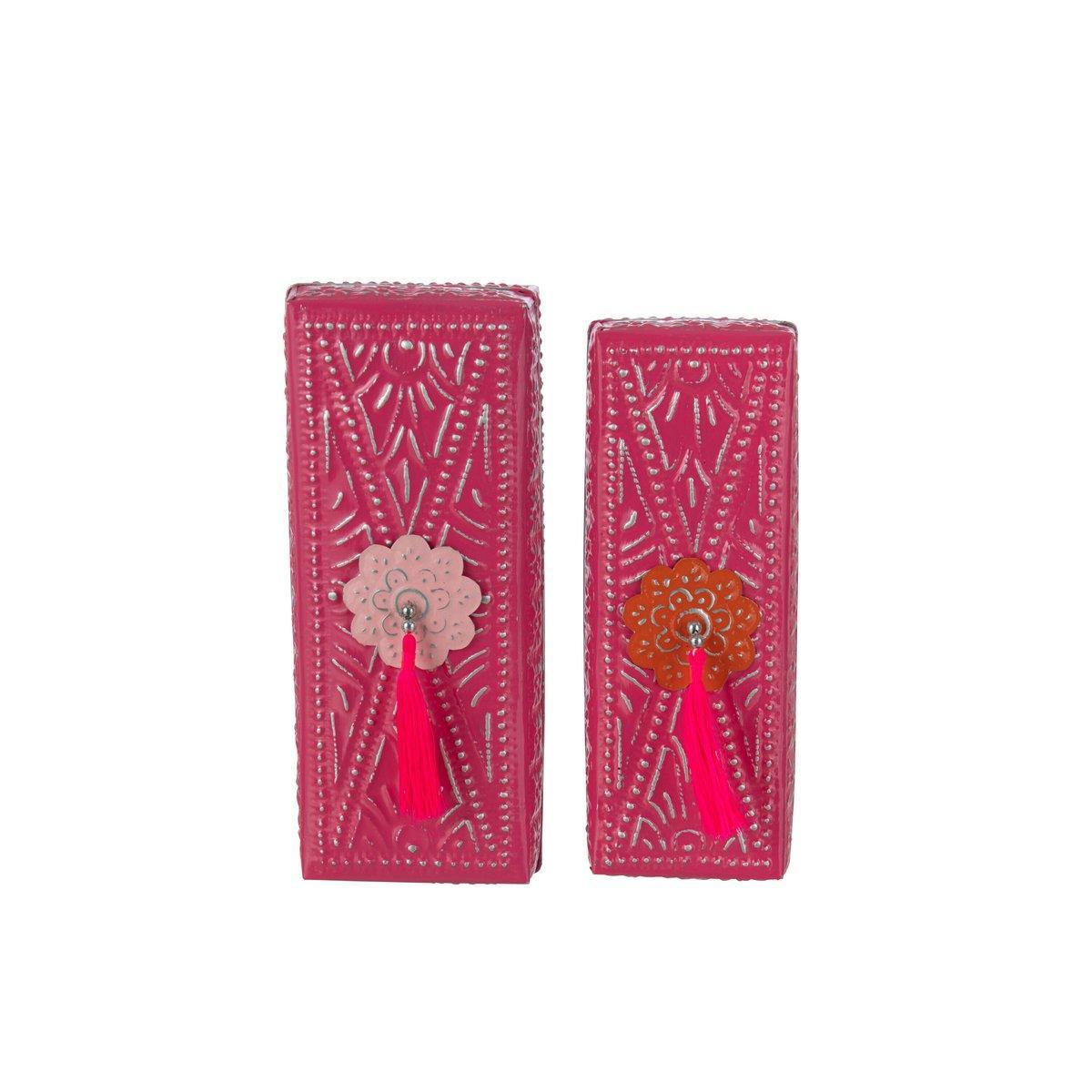 J-Line Set mit 2 Boxen Kurt – Metall – Rosa