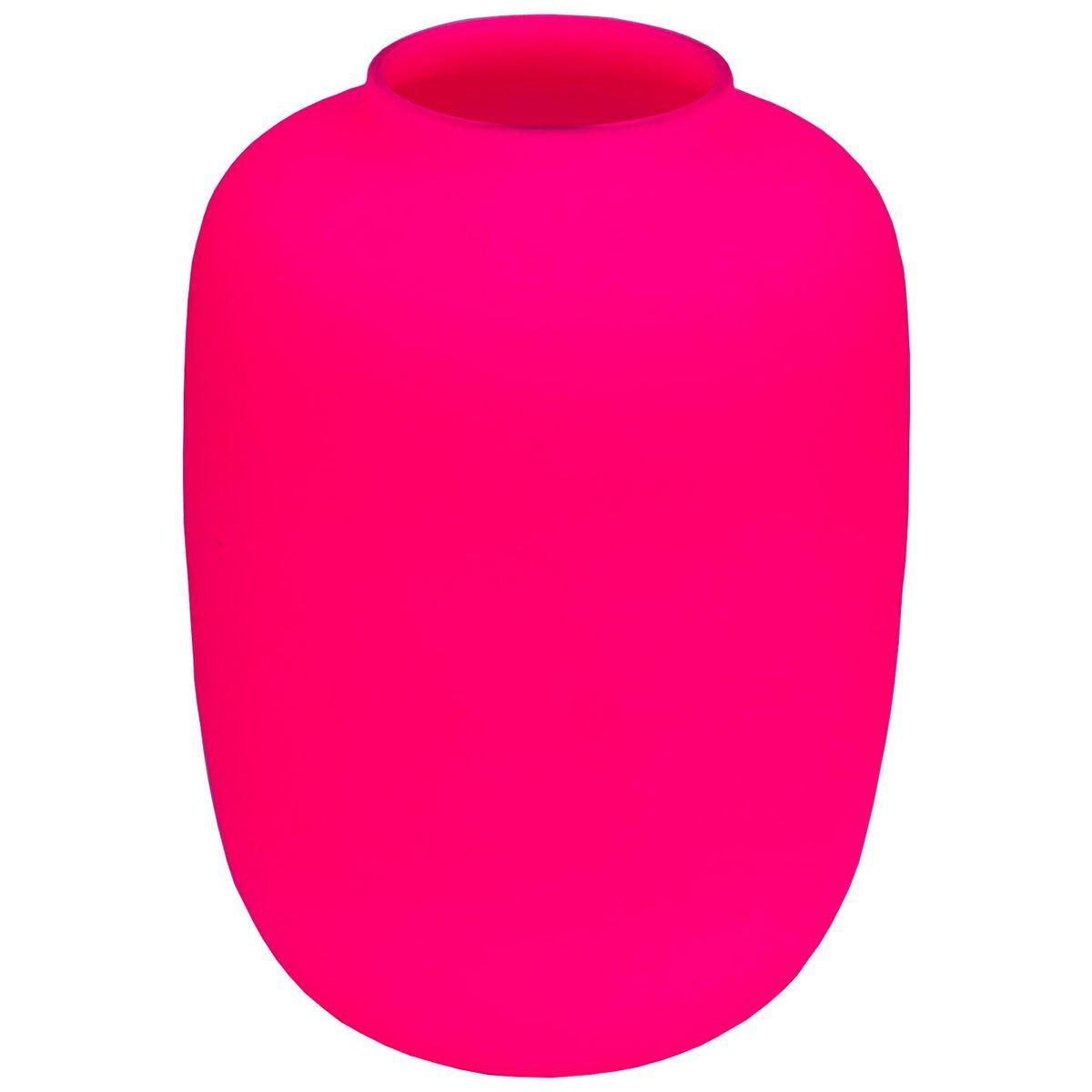 Designer Blumenvase Glasvase Neonrosa Pink Handarbeit