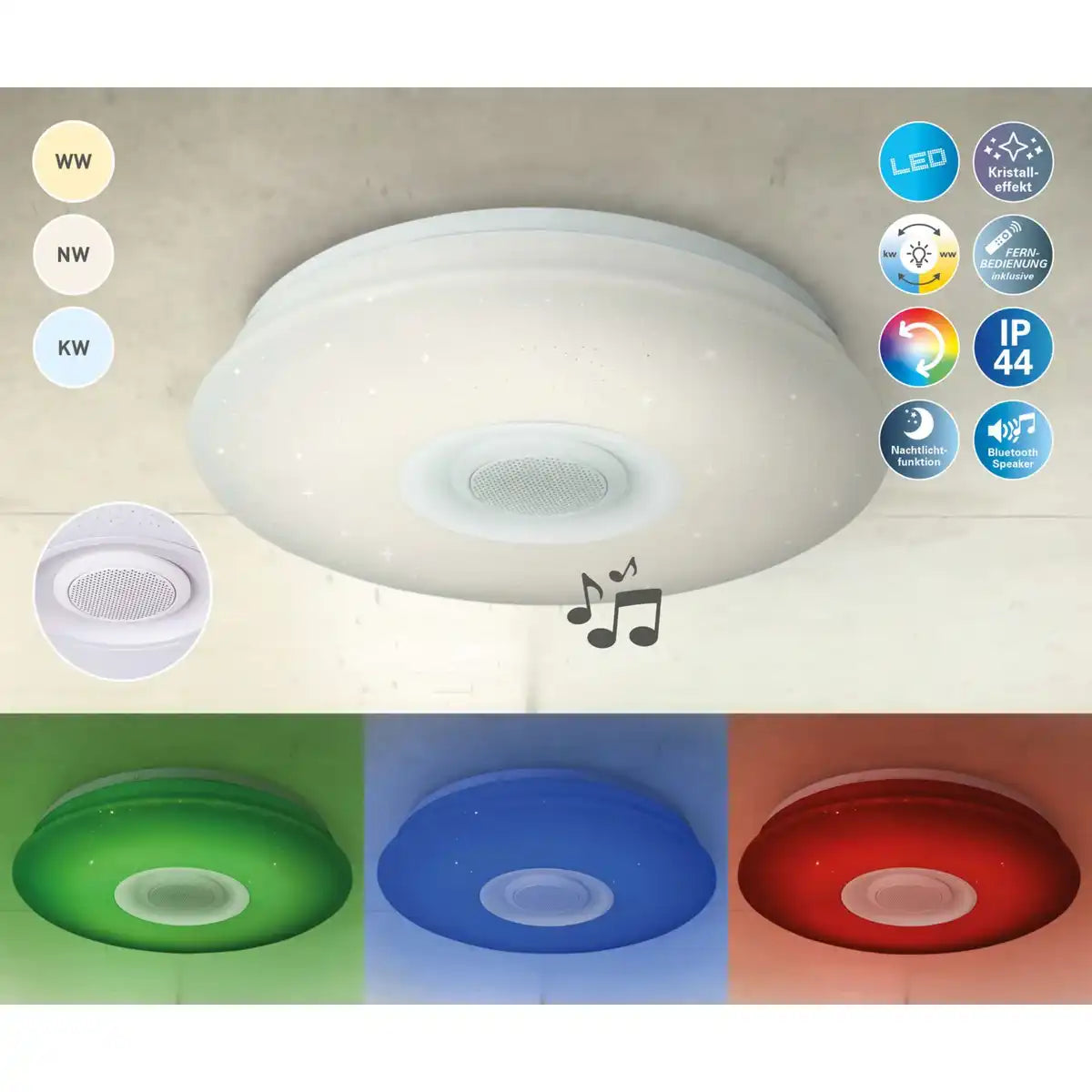 LED Deckenleuchte "MONTREAL" mit Bluetooth