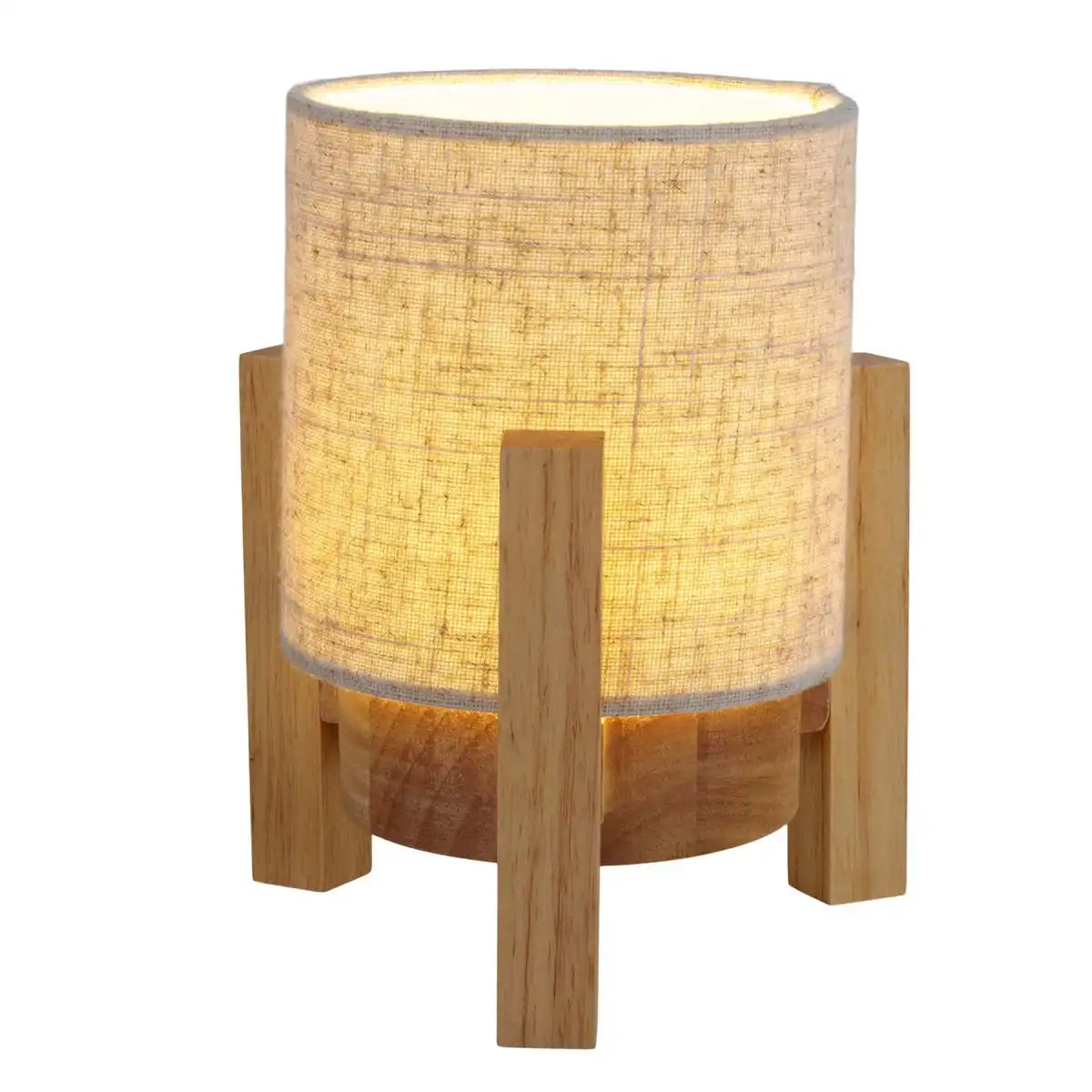 Akkutischleuchte "MADITA" 19 cm hoch, in Weiß/Natur, mit integrierter LED, dimmbar mit Berührungssensor
