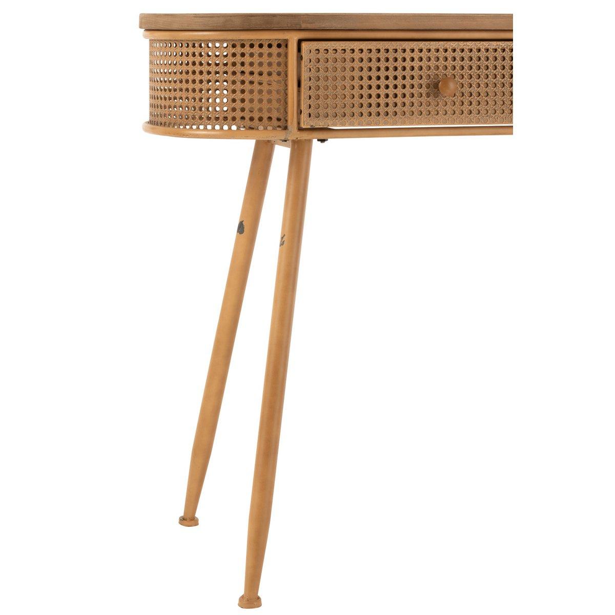 J-Line Konsole 2 Schubladen Metall/Holz Braun