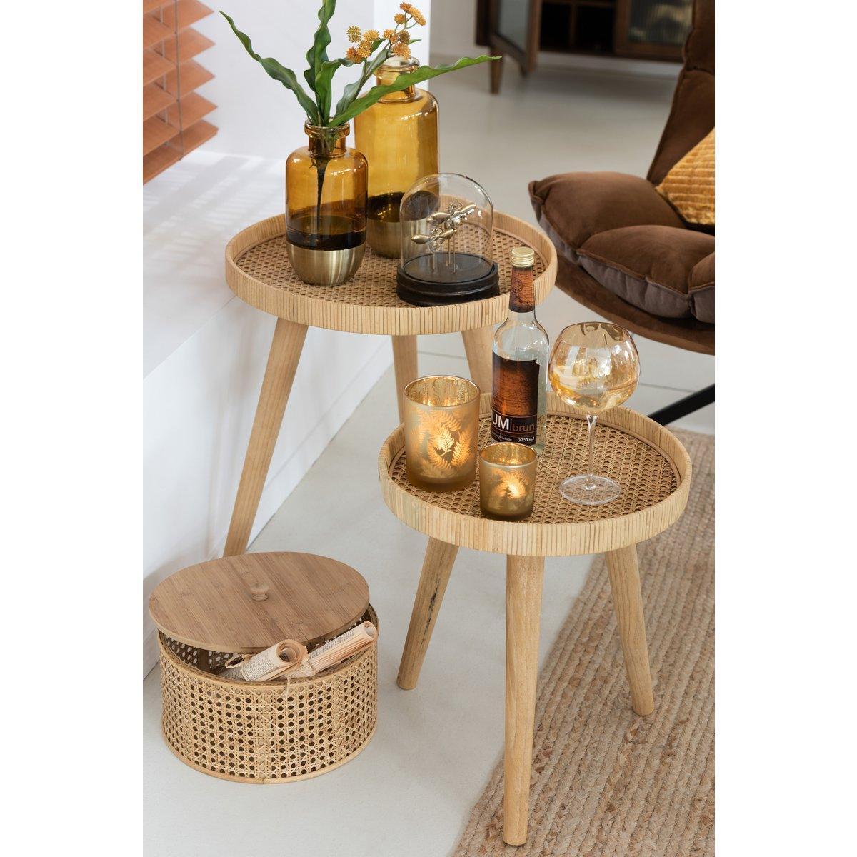 J-Line Beistelltisch Round Tripod – Holz – Natur –