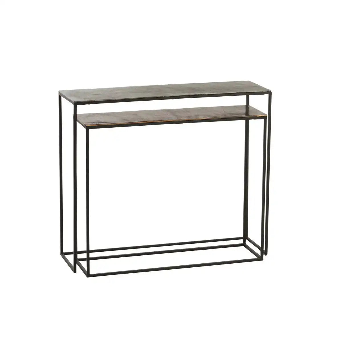 J-Line Set mit 2 Konsolen, rechteckig, Aluminium, Schwarz/Mix