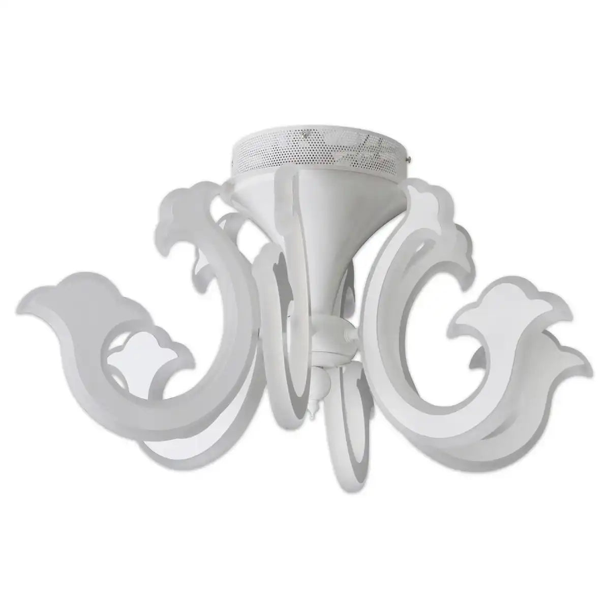 LED-Krone "LUDWIG" weiß Ø 66cm, mit fest verbauten LEDs, Metall in weiß