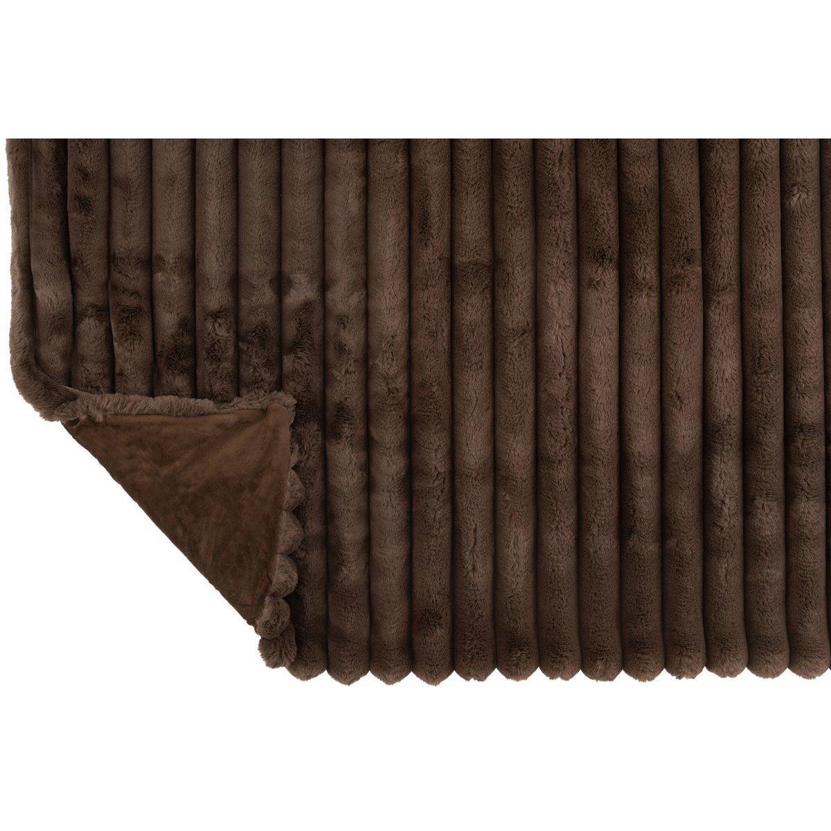J-Line Plaid Large Cord Polyester Schokolade