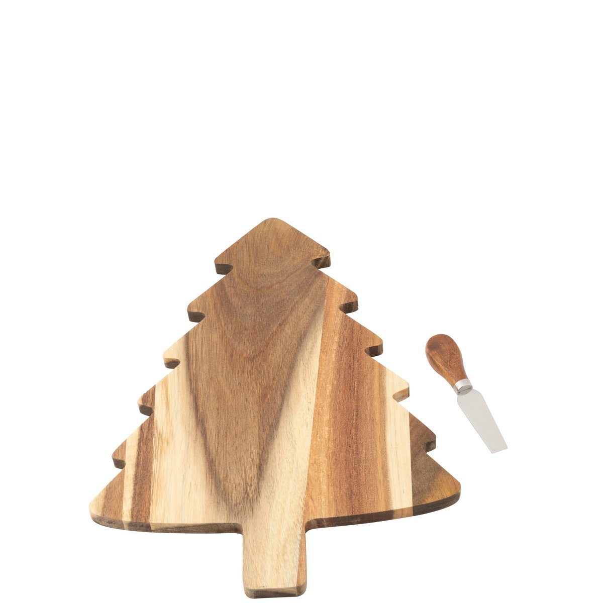 J-Line Cheese Board + Cheese Messer Weihnachtsbaum Chalkboard Natural