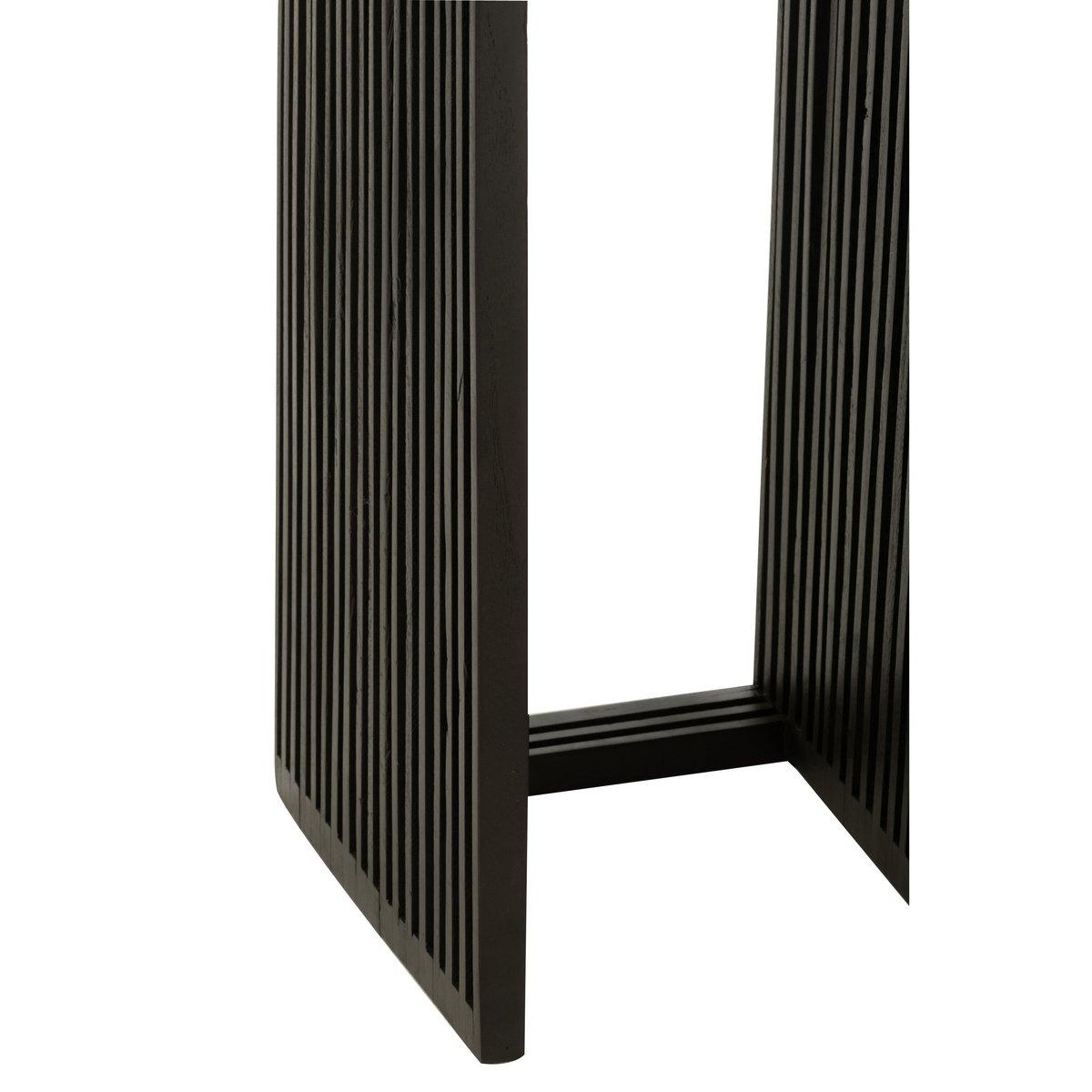 J-Line Beistelltische Cube Recyceltes Teakholz – Holz – Schwarz