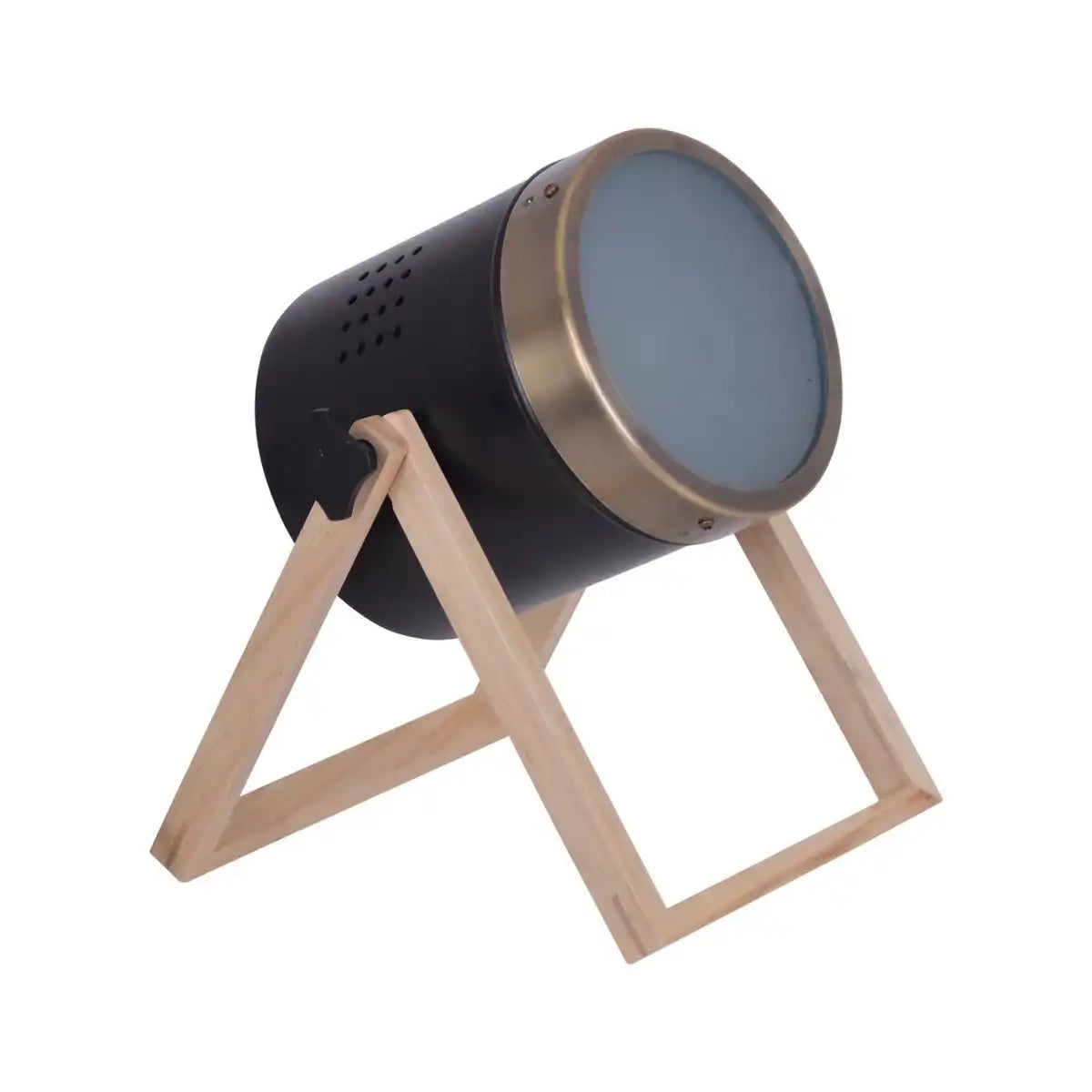 Tischleuchte "TIM" aus schwarzem Metall und satiniertem Kunststoff, mit E27-Fassung, Tischlampe für Innen, 28 cm hoch