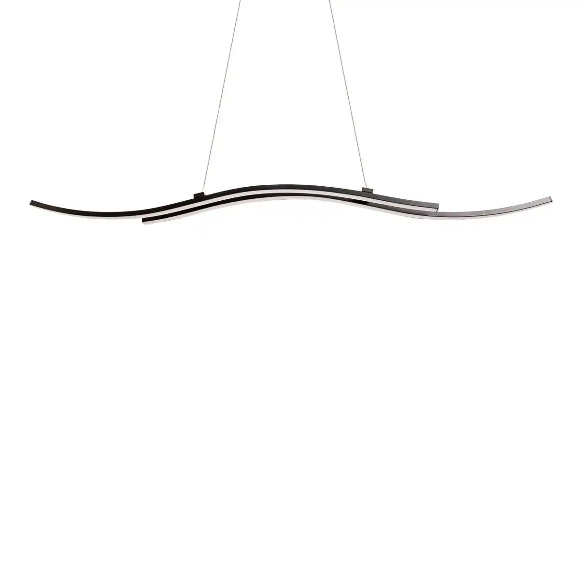LED-Pendelleuchte "ONDA", Hängelampe aus Metall und Kunststoff in Schwarz, mit fest verbauten LEDs, Beleuchtung für Wohnzimmer, Esszimmer oder Büro, 96 cm lang