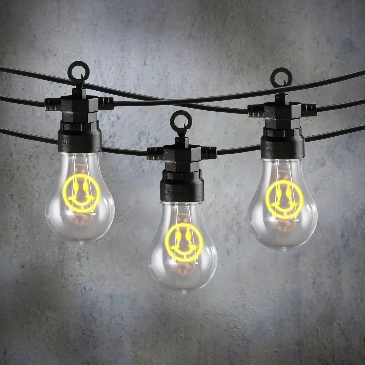 Smiley LED -Lichtkabel draußen - L450 cm - Gelb