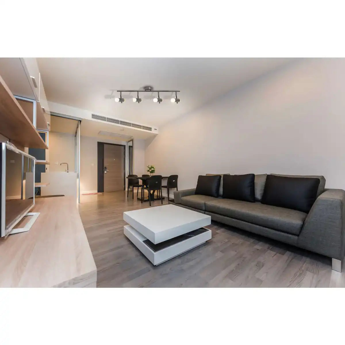 LED Deckenleuchte "GARDA" 66 cm lang, mit integrierten LEDs, aus chromfarbenem Metall und Acryl