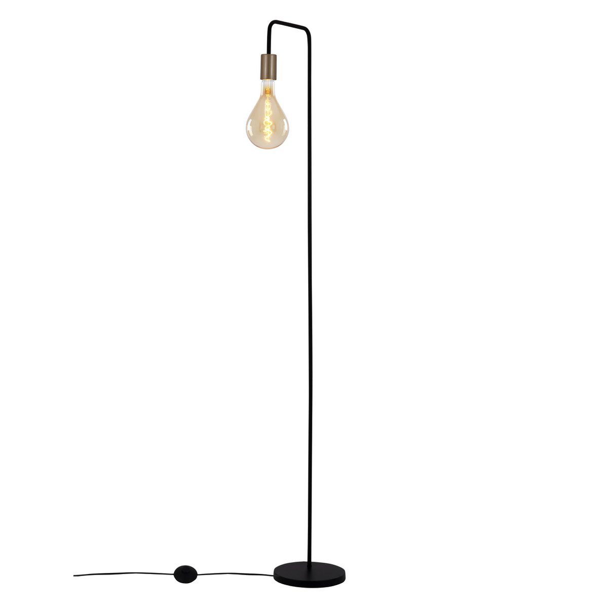 Stehleuchte "MODO" aus Metall in Schwarz,, Fassungen in Gold, E27-Fassung, Tischlampe für Wohnzimmer, Esszimmer, Küche, Diele, Flur oder Büro, 150 hoch