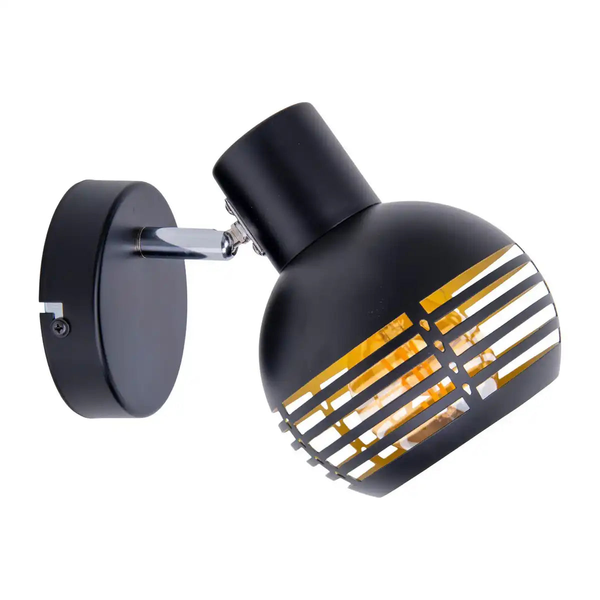 1er Wand- und Deckenleuchte, Spot "CASCO" aus Metall in Schwarz, und Gold, mit E27-Fassung, 23 x 12 x 14 cm. Stilvolle Beleuchtung für Wohnzimmer, Esszimmer oder Küche.