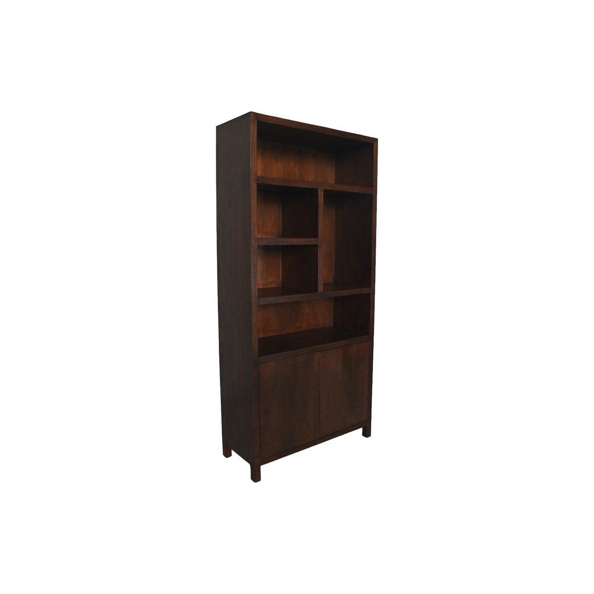 HSM Collection-Wandkast mit 5 Vakken R-100x42x215-Bruin-Teak Fineer