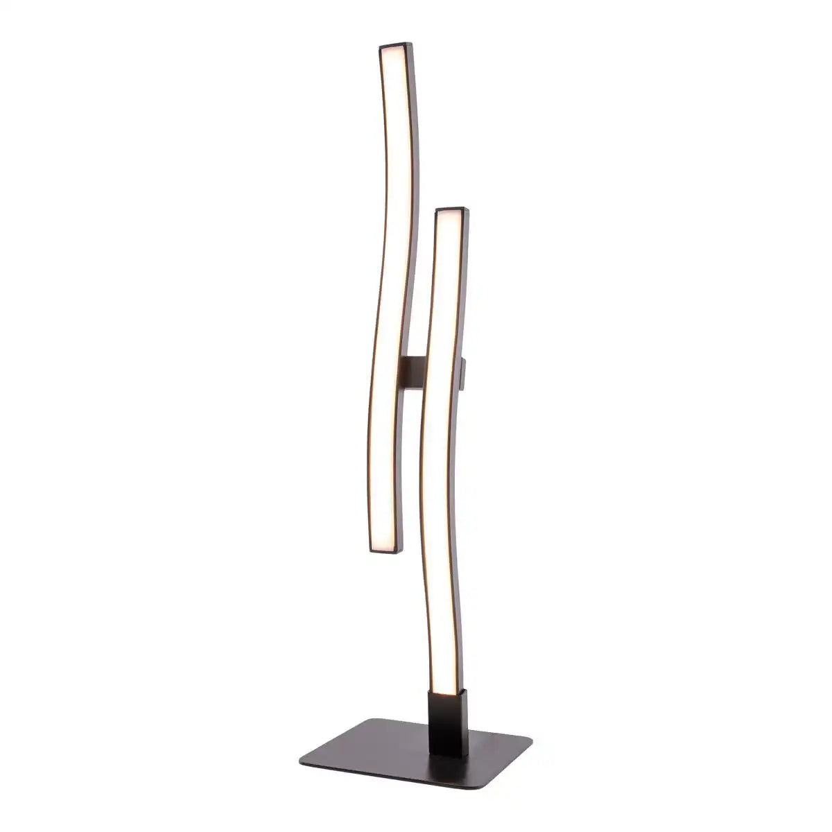 LED Tischleuchte "Onda", Tischlampe aus Metall und Kunststoff in Schwarz, mit fest verbauten LEDs, Beleuchtung für Wohnzimmer, Büro oder Nachttisch 44 cm hoch