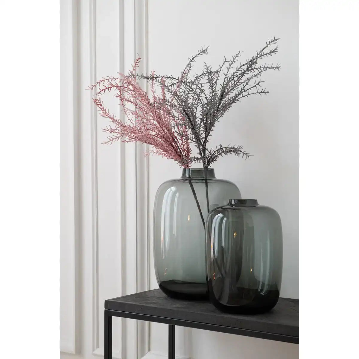 J -Line Vase Cleo - Glas - Grau - groß - 45 cm hoch