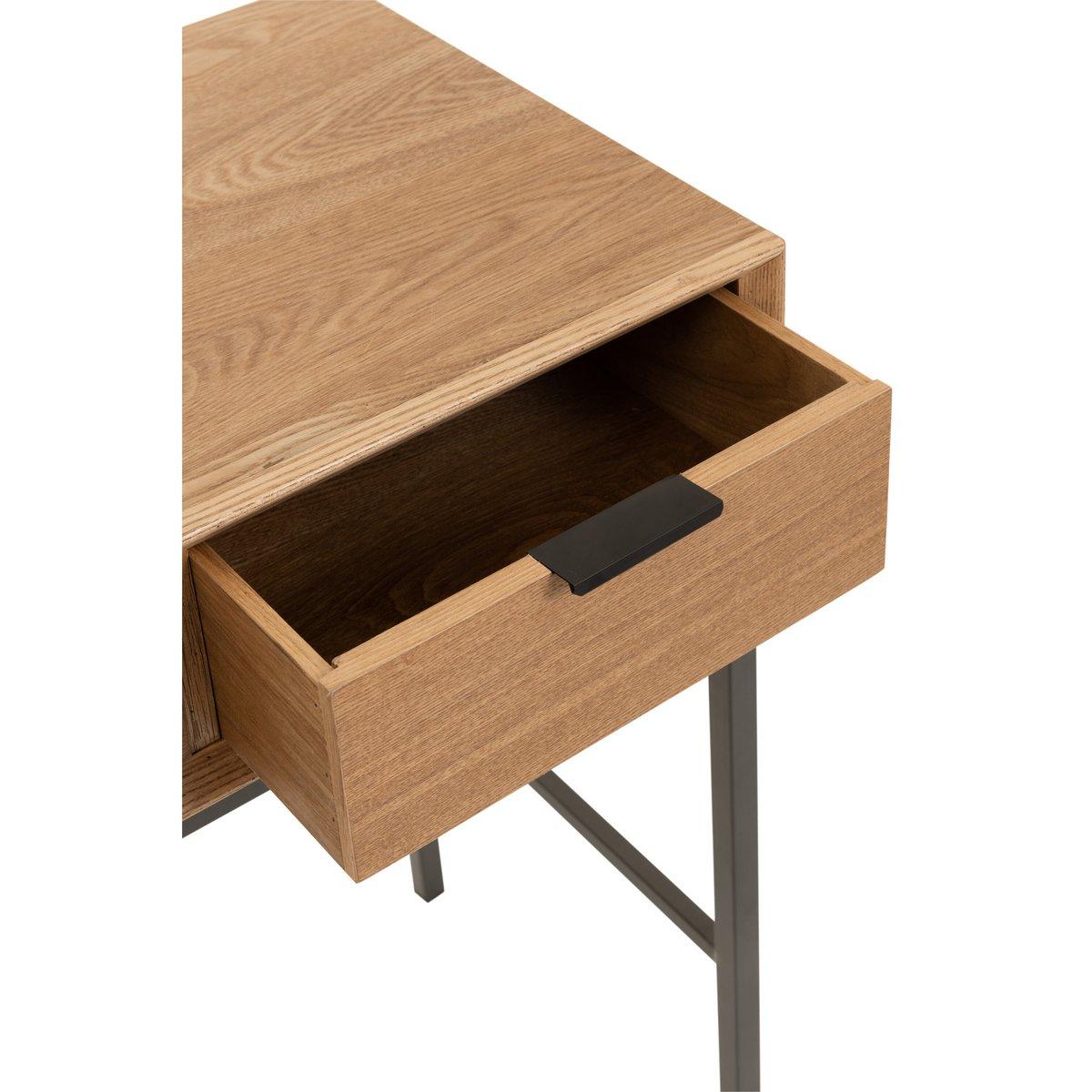 J-Line Konsole 3 Schubladen Holz/Metall Natur
