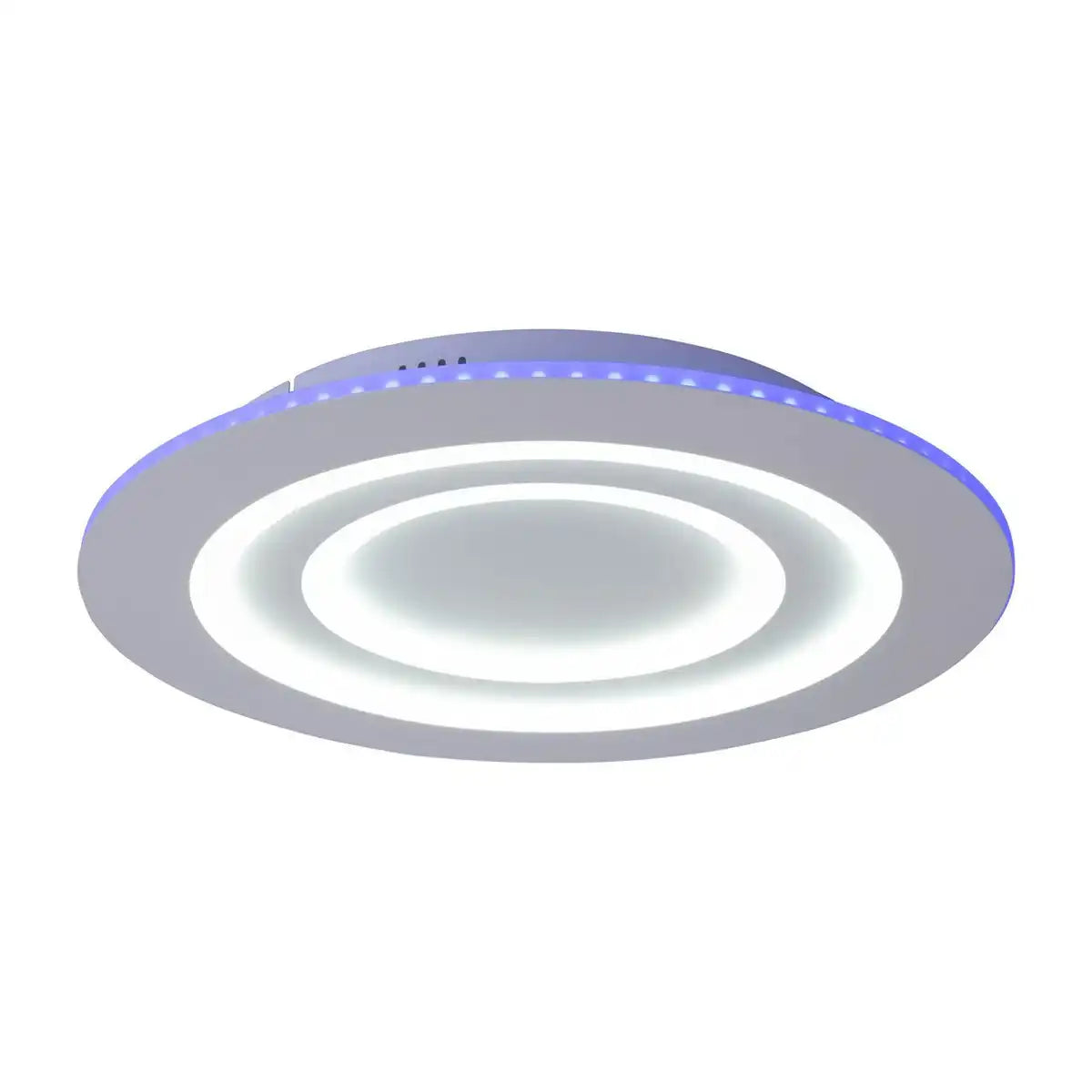 LED Deckenleuchte "MIREL" Ø 50 cm, 6 cm hoch, Metall und Kunststoff in Weiß, integrierte LEDs, 2400 lm, dimmbar, CCT-Funktion 3000-6500 K, RGB-Farbwechsel