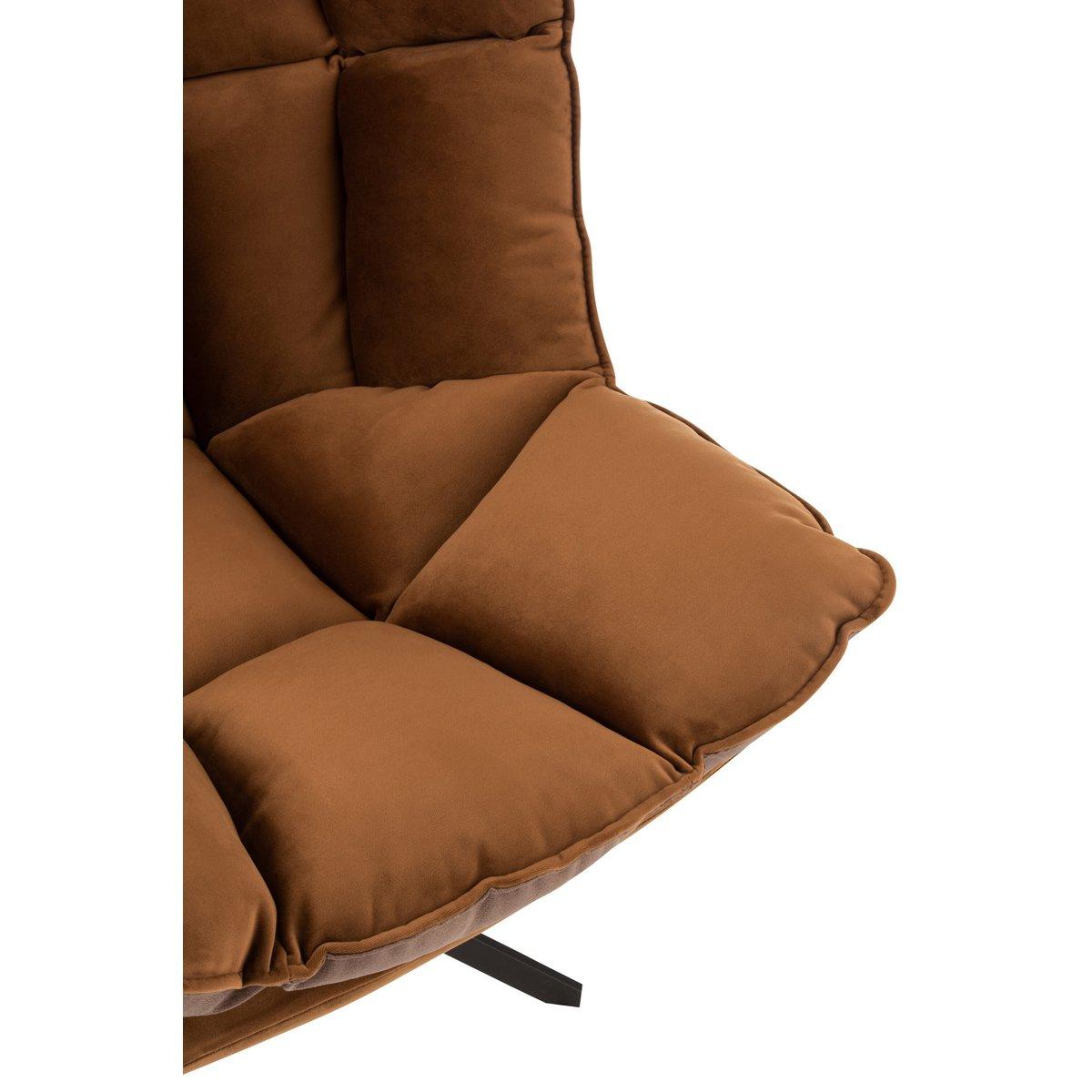 J-Line Stuhl Relax Kissen auf Gestell Textil/Metall braun