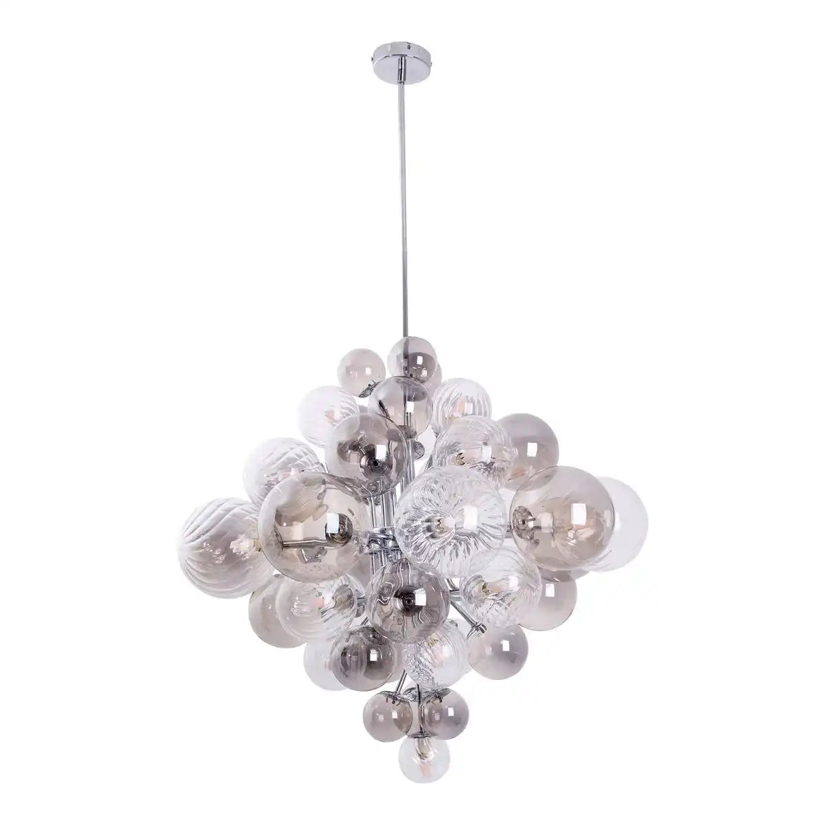 Pendelleuchte "SPHERE" Ø 75cm, au s Metall und Glas mit verschiedenen Strukturen, Beleuchtung für Wohnzimmer, Esszimmer oder Büro.