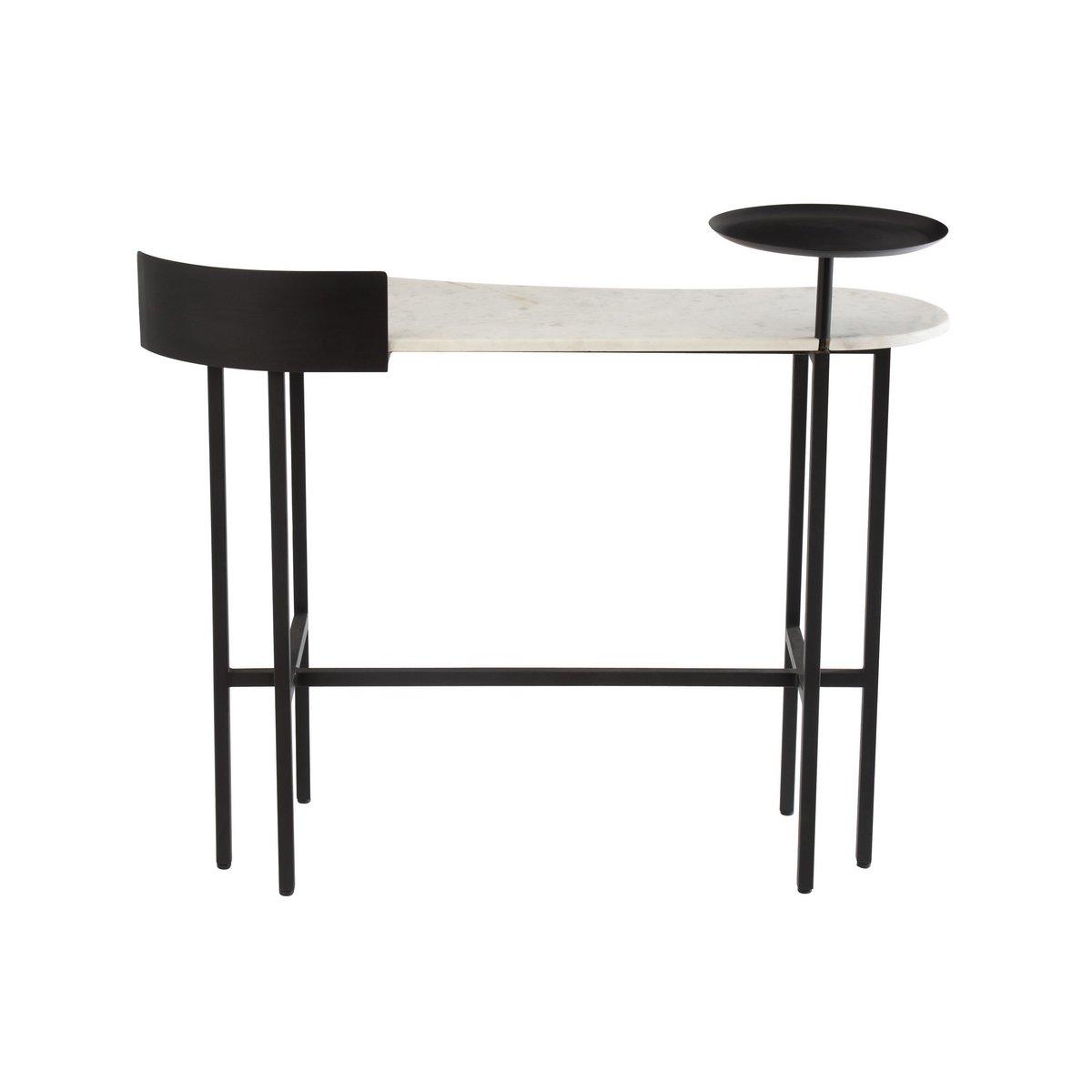 J-Line Konsole Marmor/Eisen Weiß/Schwarz