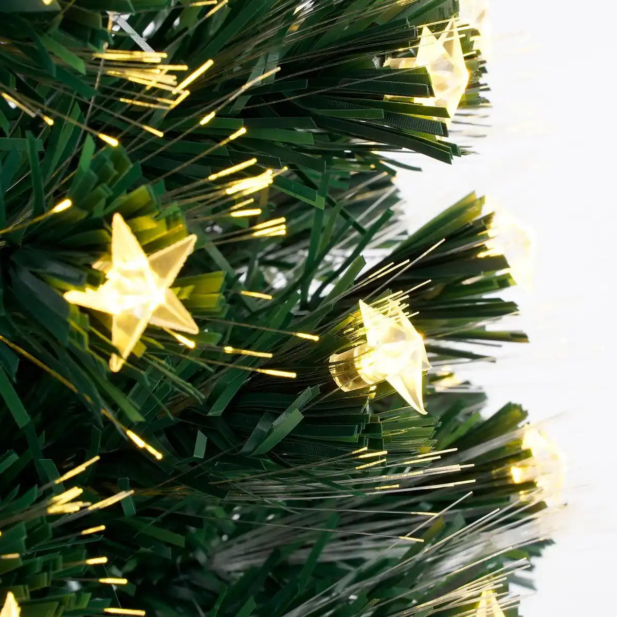 Künstlicher Weihnachtsbaum Mercury mit Glasfaserbeleuchtung – H60 x Ø30 cm – Grün