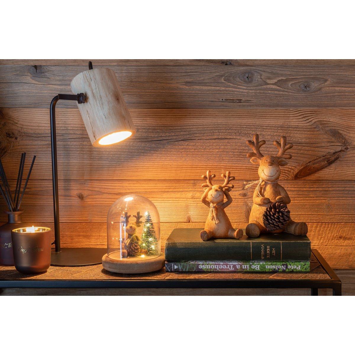 J-Line Silas Berangen Schreibtischlampe – Holz – Natur