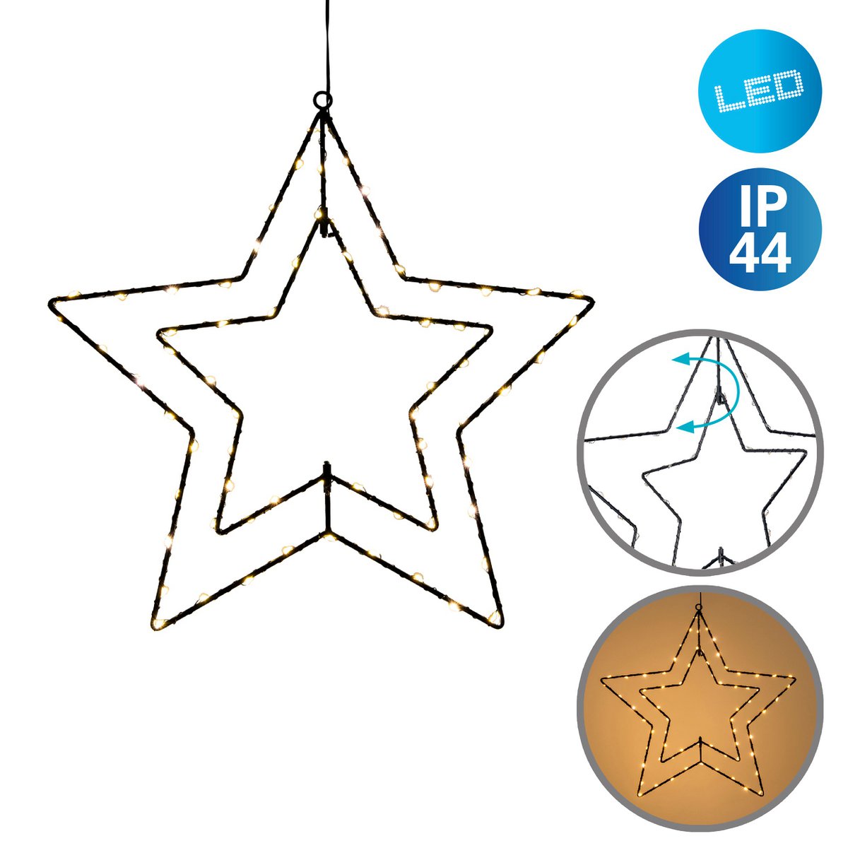 LED-Outdoor-Weihnachtsleuchte "Stern" D: 40 cm