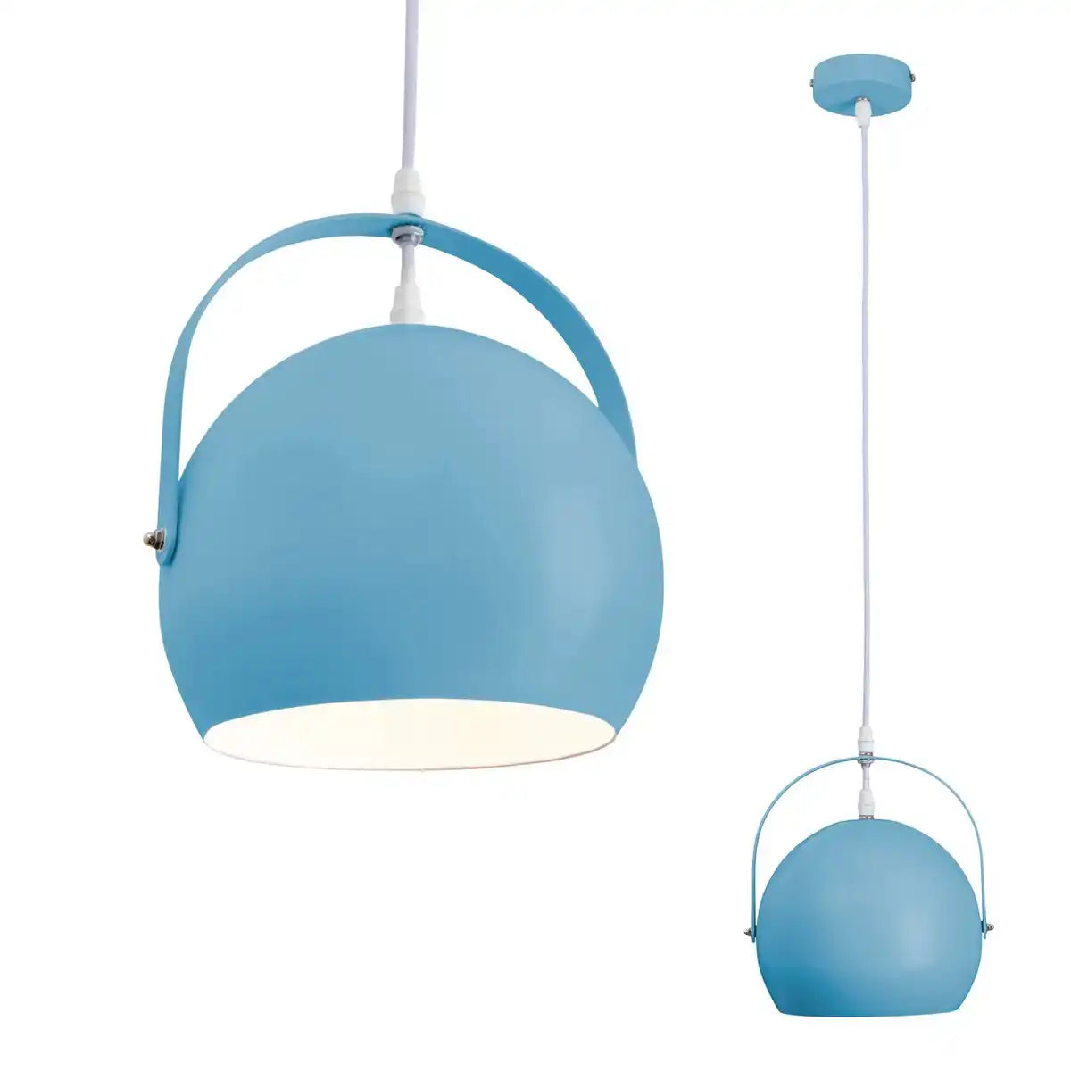 Pendelleuchte "COLORADO" blau Ø ca. 25 cm, Metall, E27-Fassung, Beleuchtung für Wohnzimmer, Esszimmer, Kinderzimmer