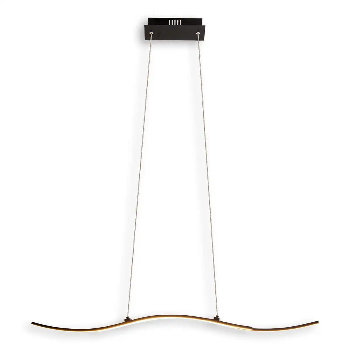 LED-Pendelleuchte "ONDA", Hängelampe aus Metall und Kunststoff in Schwarz, mit fest verbauten LEDs, Beleuchtung für Wohnzimmer, Esszimmer oder Büro, 96 cm lang