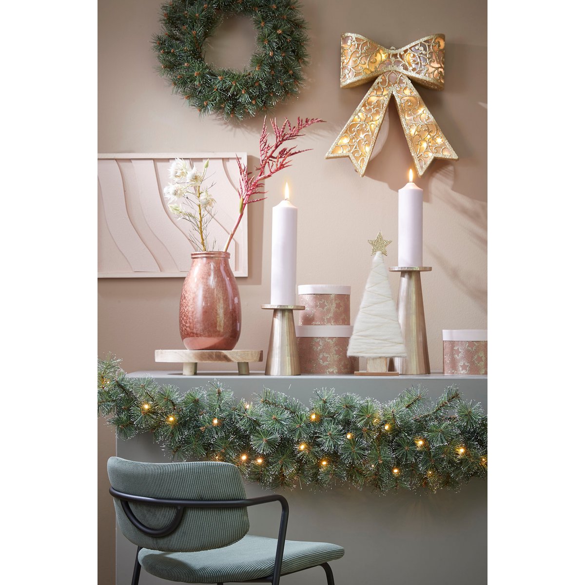 Glendon Weihnachtskranz – Ø45 cm – Grün