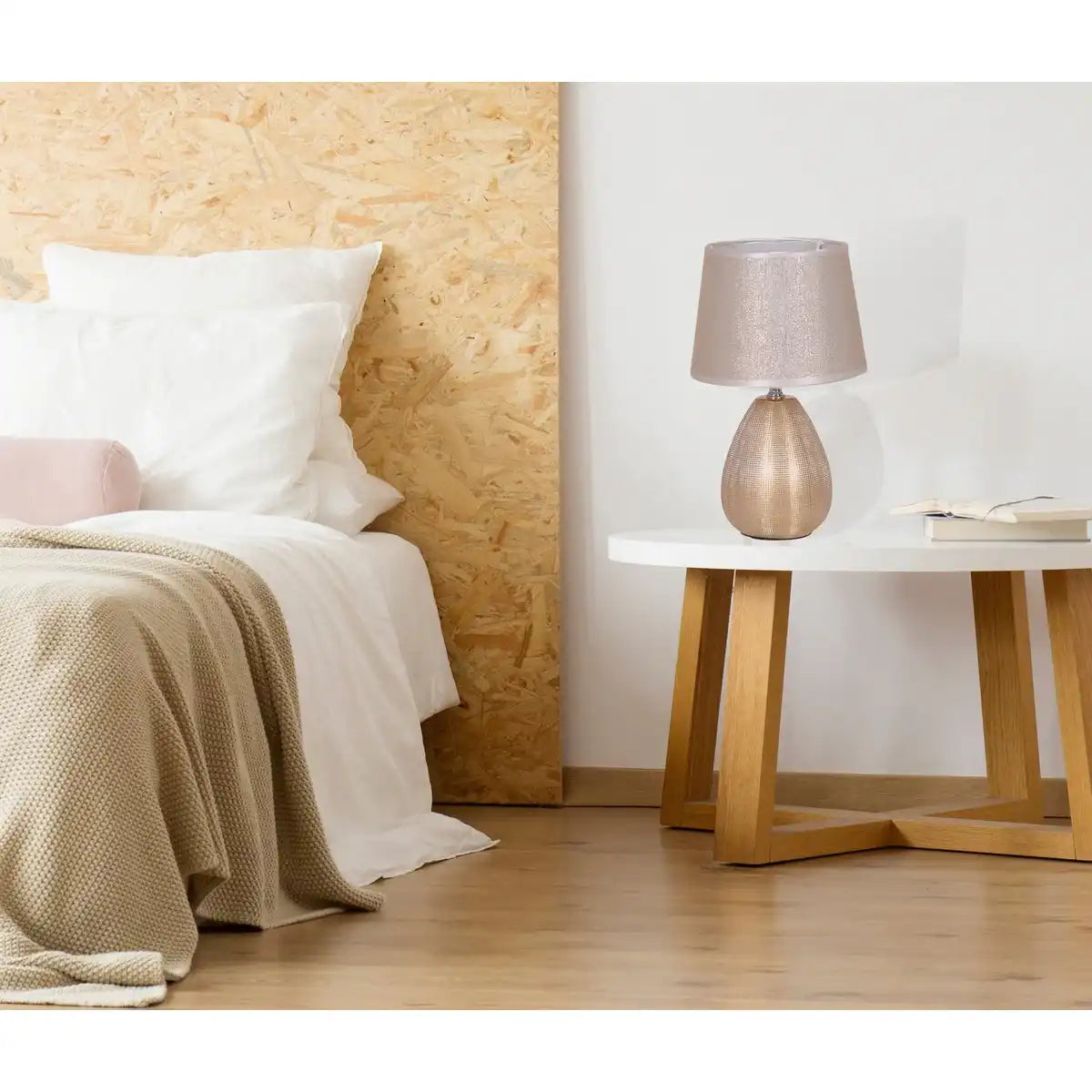 Keramik Tischleuchte "Simply Ceramics", Tischlampe aus Keramik, Gold, mit E14-Fassung, für Esszimmer, Wohnzimmer, Diele oder Büro, 31 cm hoch