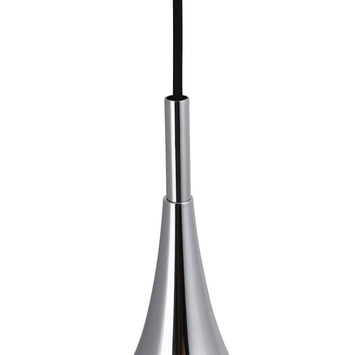 Pendelleuchte "STYLE", Retro Klassiker, Pendellampe aus chromglänzendem Metall mit E27-Fassung, Schirm Ø15 cm, ideal für Esszimmer, Wohnzimmer und Küche.