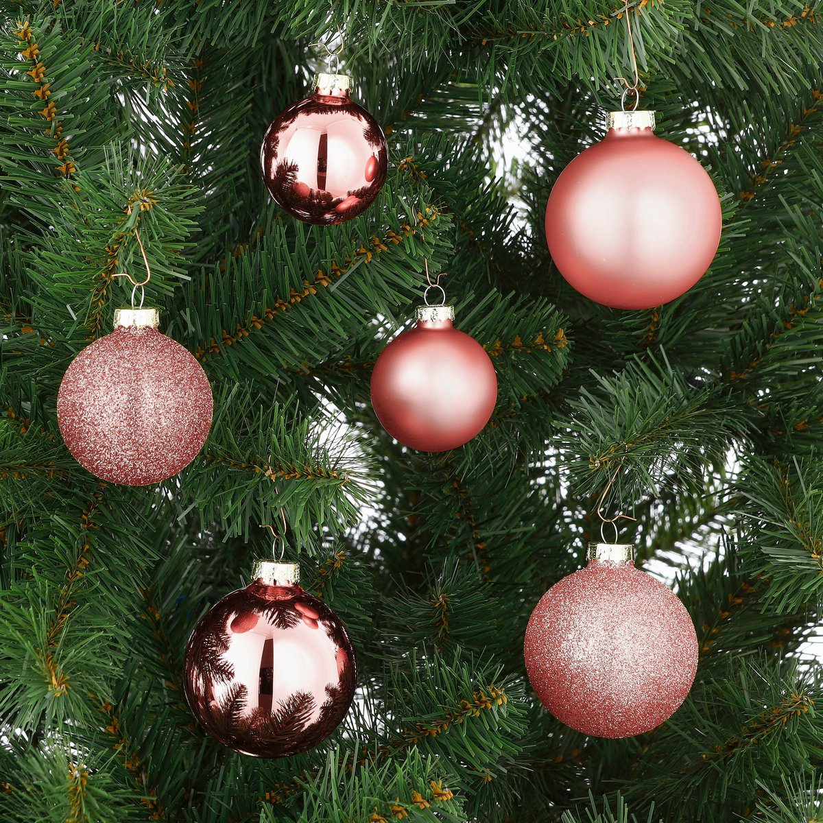 26 Stück Weihnachtskugeln Glas - Pink